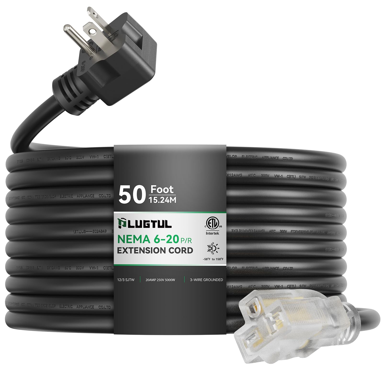 Amazon.com: PLUGTUL NEMA 6-20 Extension Cord 50FT, Heavy Duty